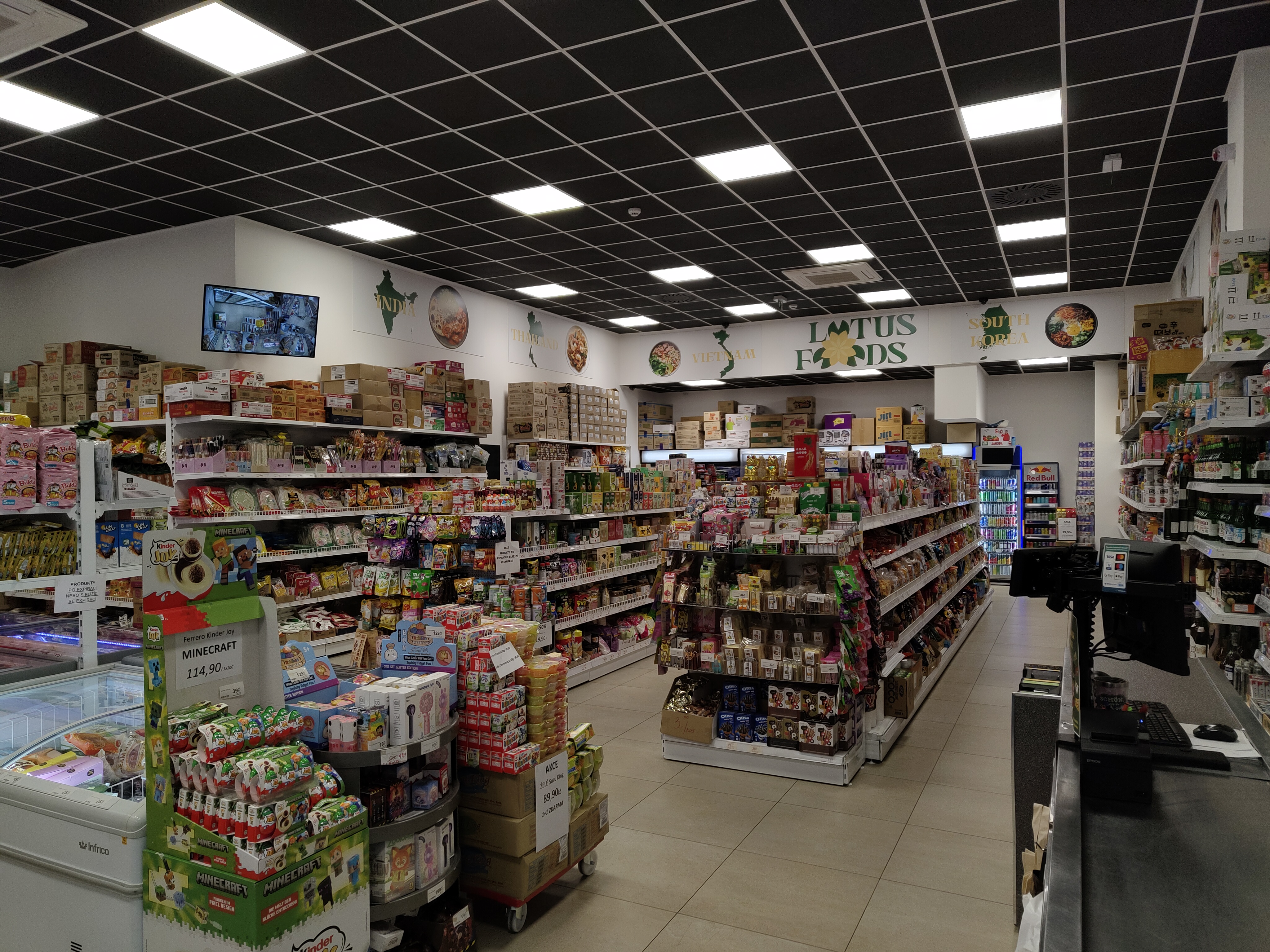 Interiér prodejny Lotus Foods Brno